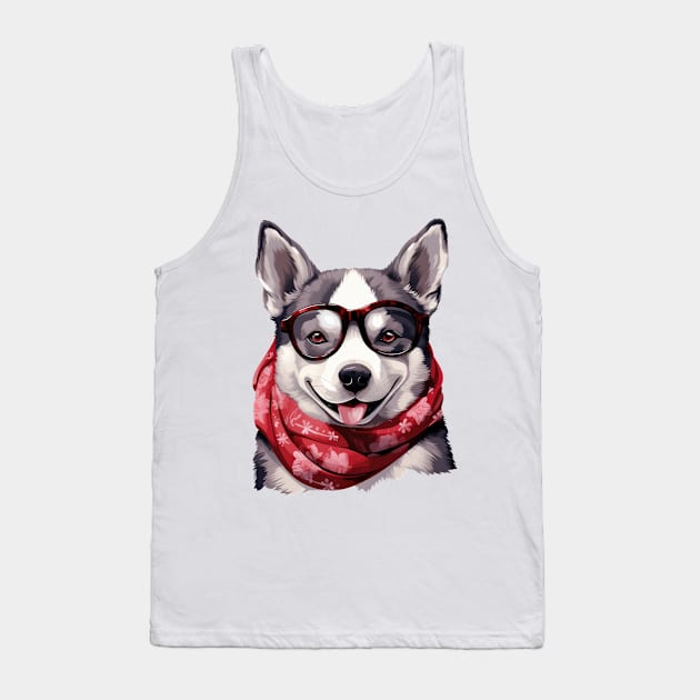 Fancy Siberian Husky Dog Tank Top by Chromatic Fusion Studio